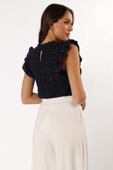 Petal and Pup USA TOPS Fiona Knit Top - Navy