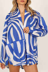 Petal and Pup USA TOPS Heather Cotton Shirt - Blue Print