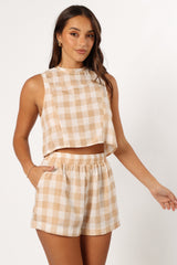 Petal and Pup USA TOPS Jemmy Top - Beige Check