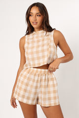 Petal and Pup USA TOPS Jemmy Top - Beige Check