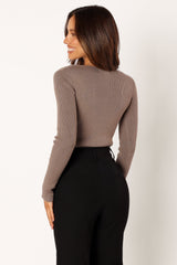 Petal and Pup USA TOPS Jupiter Long Sleeve Knit Top - Mocha