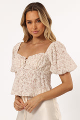 Petal and Pup USA TOPS Kayne Top - Ivory Pink