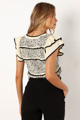 Petal and Pup USA TOPS Lydia Knit Top - Ivory Black