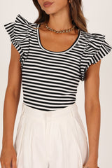 Petal and Pup USA TOPS Martina Ribbed Top - Black Stripe