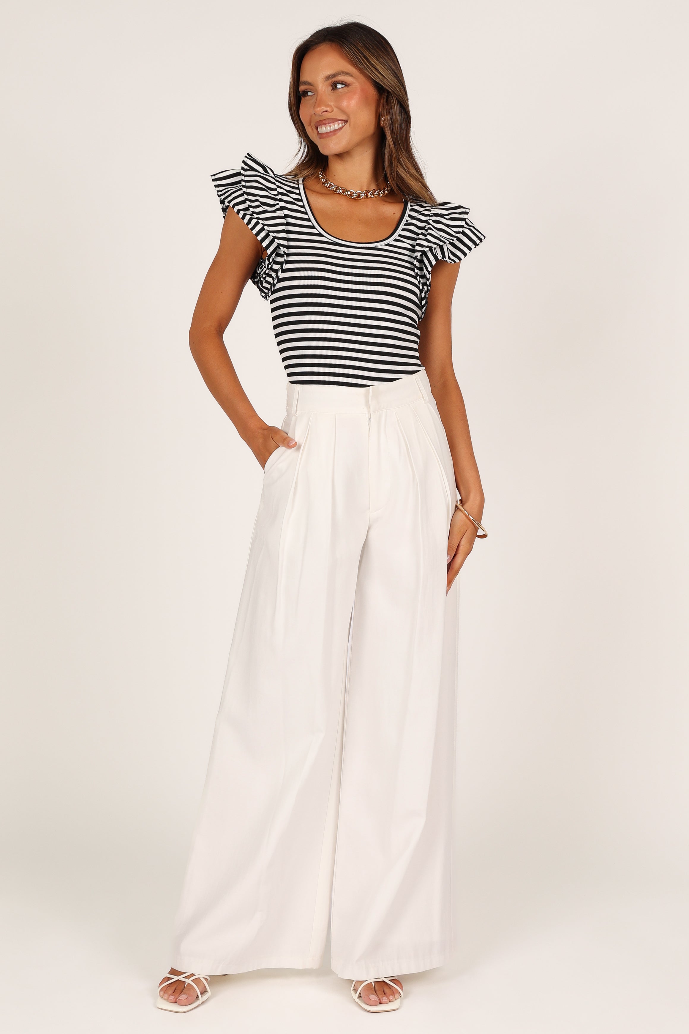 Petal and Pup USA TOPS Martina Ribbed Top - Black Stripe