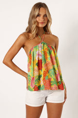 Petal and Pup USA TOPS Milton Halter Top - Leilani Print