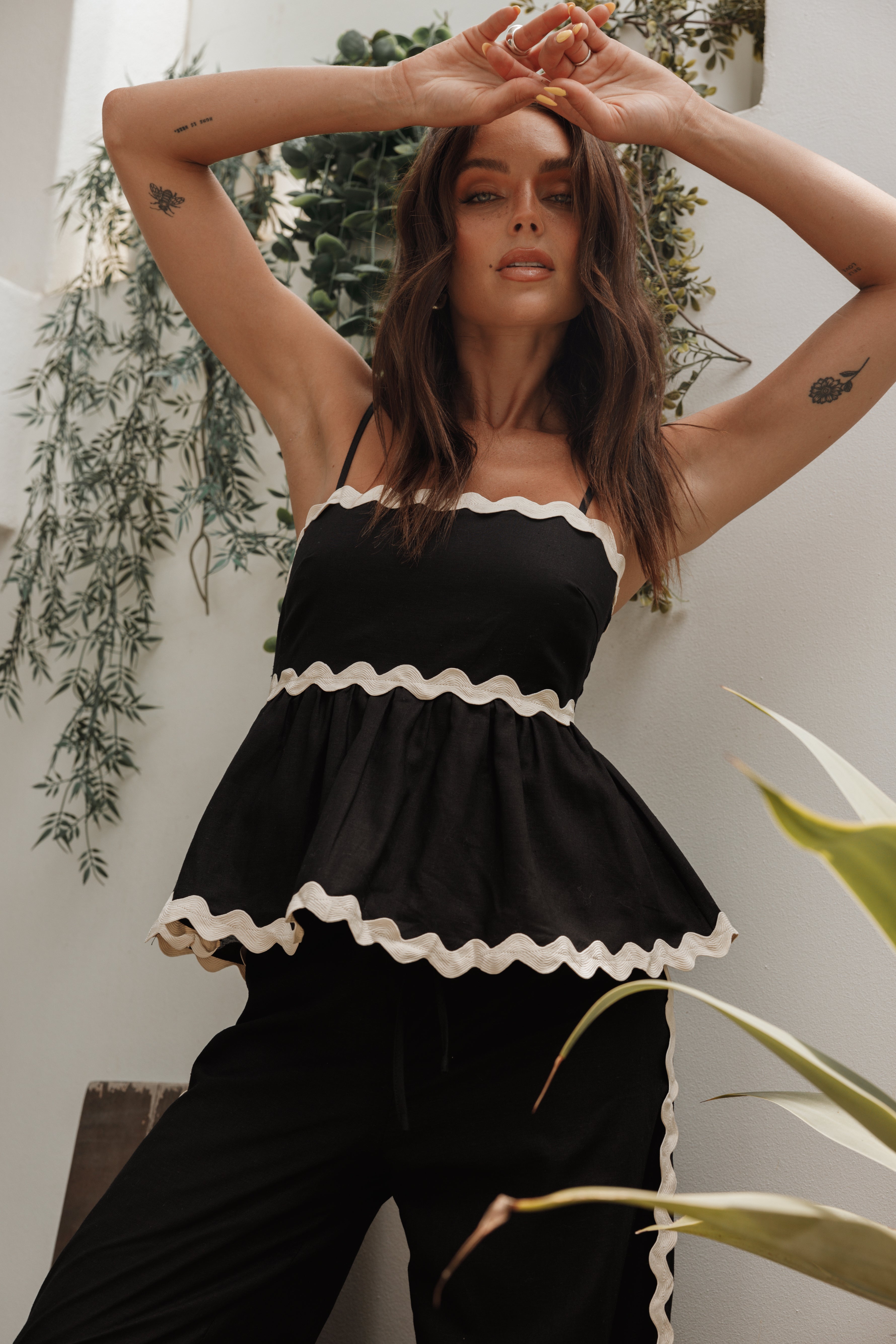 Petal and Pup USA TOPS Mollymook Top - Black Cream