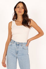 Petal and Pup USA TOPS Monique Ribbed Tank Top - White