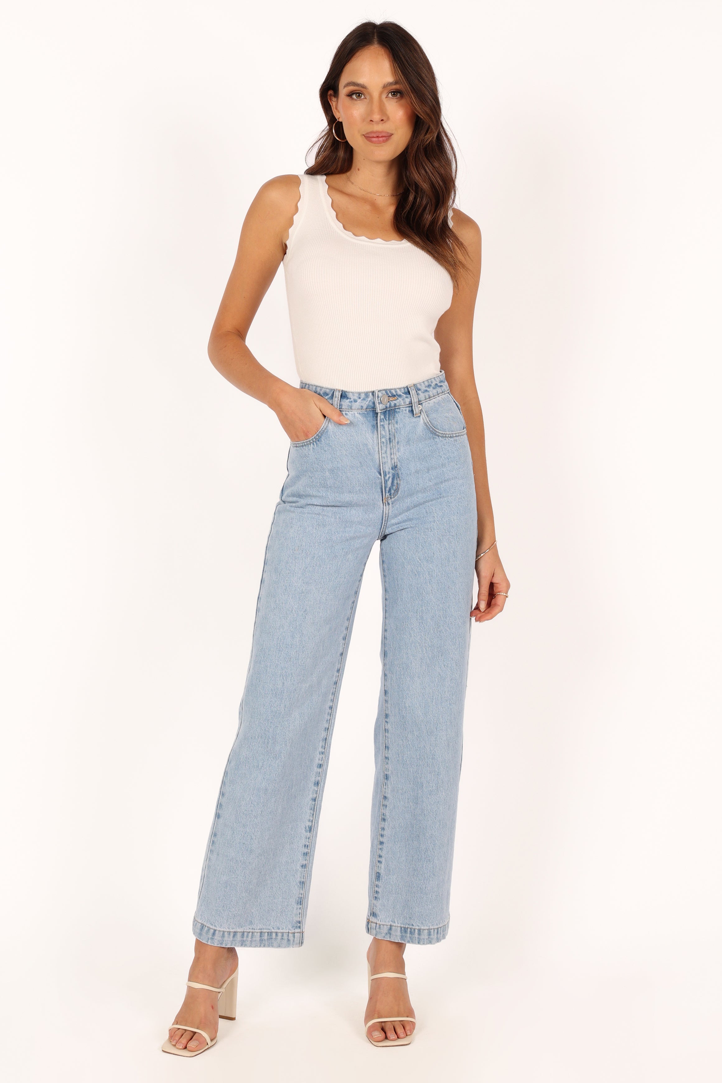 Petal and Pup USA TOPS Monique Ribbed Tank Top - White