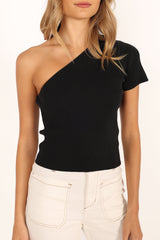 Petal and Pup USA TOPS Saige One Shoulder Top - Black