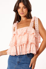 Petal and Pup USA TOPS Tanya Lace Top - Light Pink