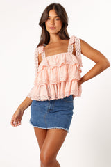 Petal and Pup USA TOPS Tanya Lace Top - Light Pink