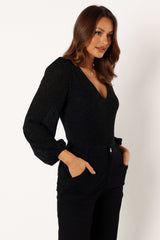 Petal and Pup USA TOPS Wander Long Sleeve Bodysuit - Black