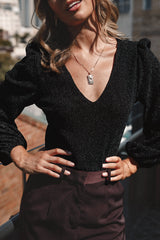 Petal and Pup USA TOPS Wander Long Sleeve Bodysuit - Black