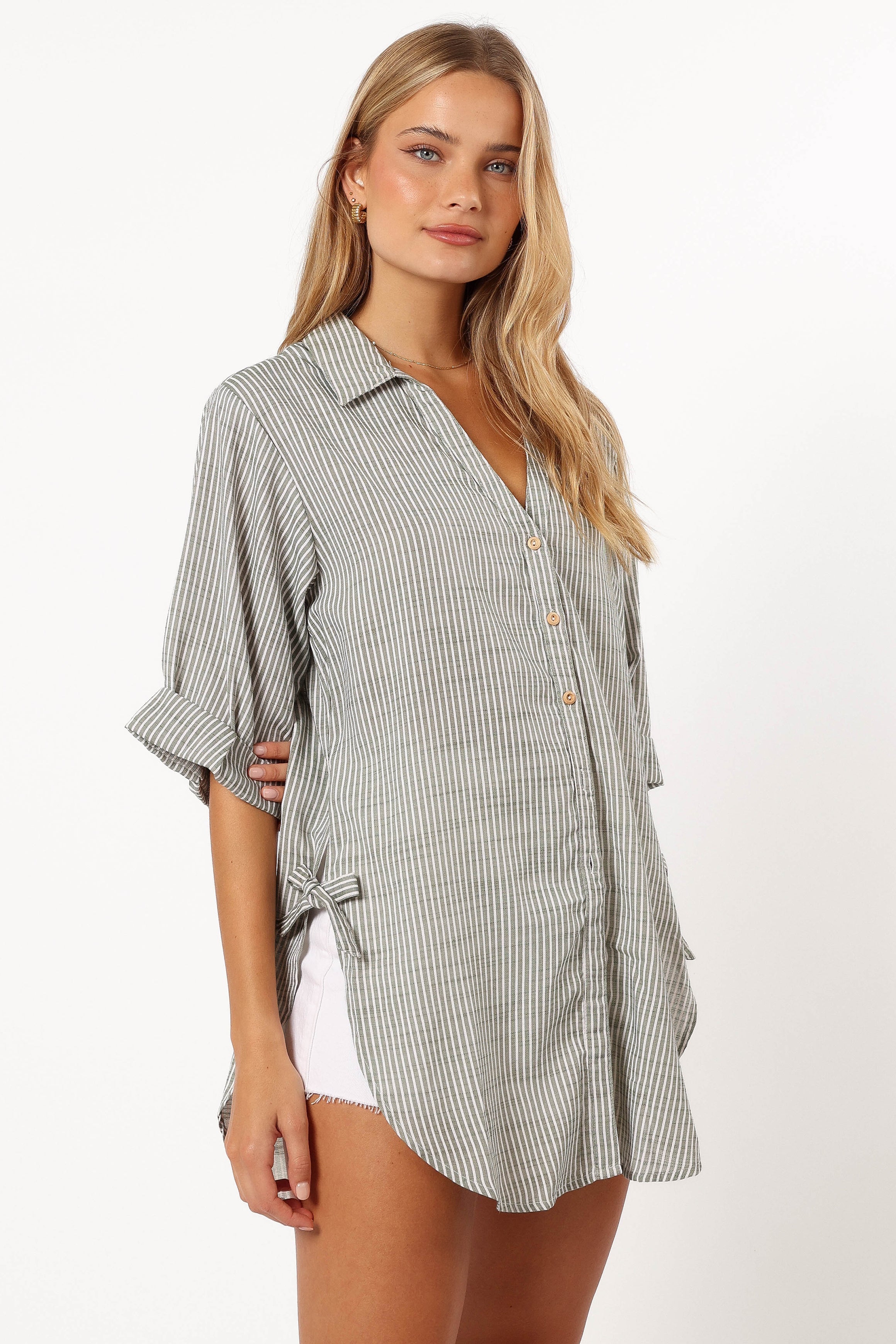 Petal and Pup USA TOPS Wren Oversized Shirt - Olive