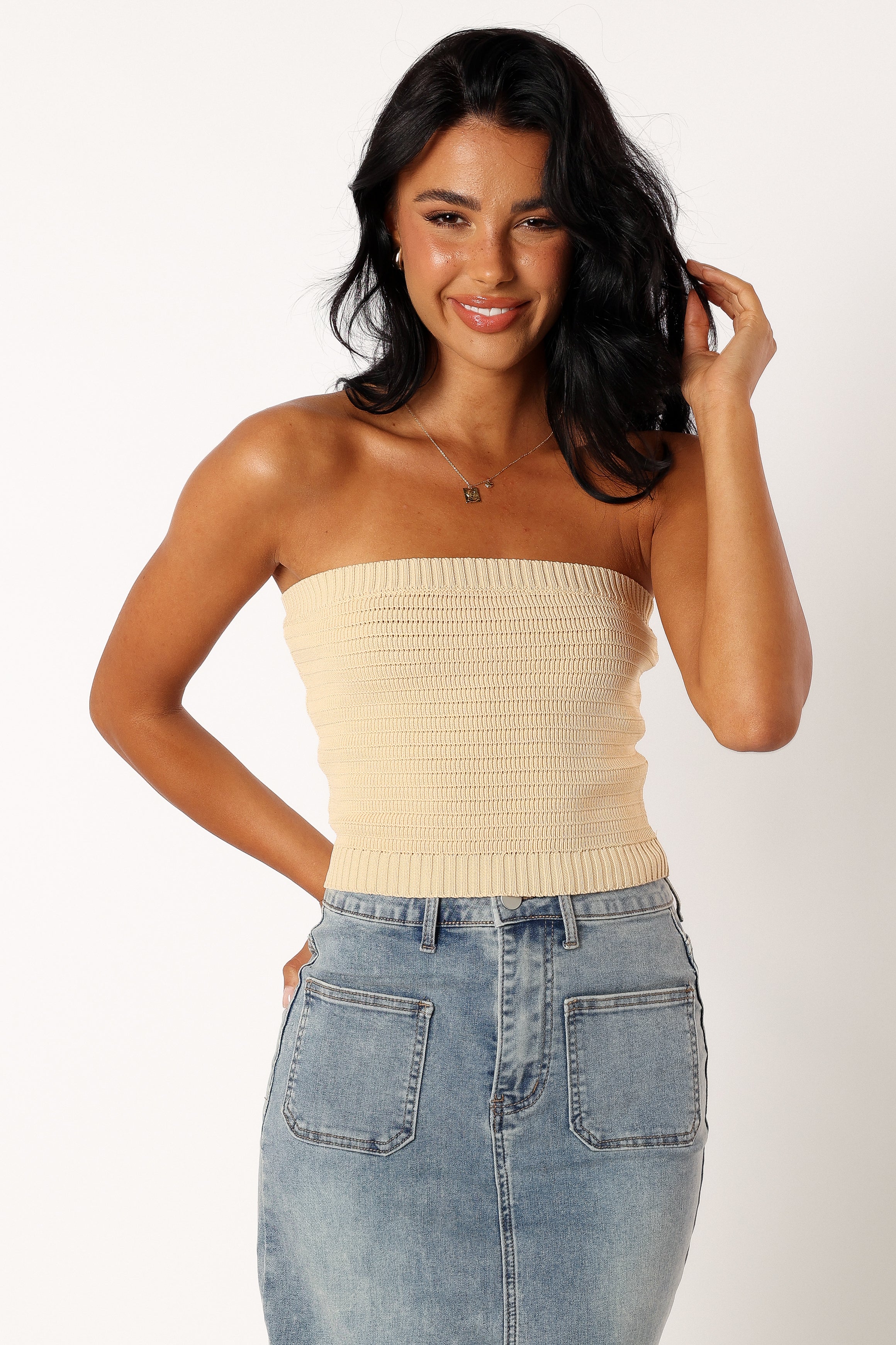 Petal and Pup USA TOPS Zia Strapless Knit Top - Lemon