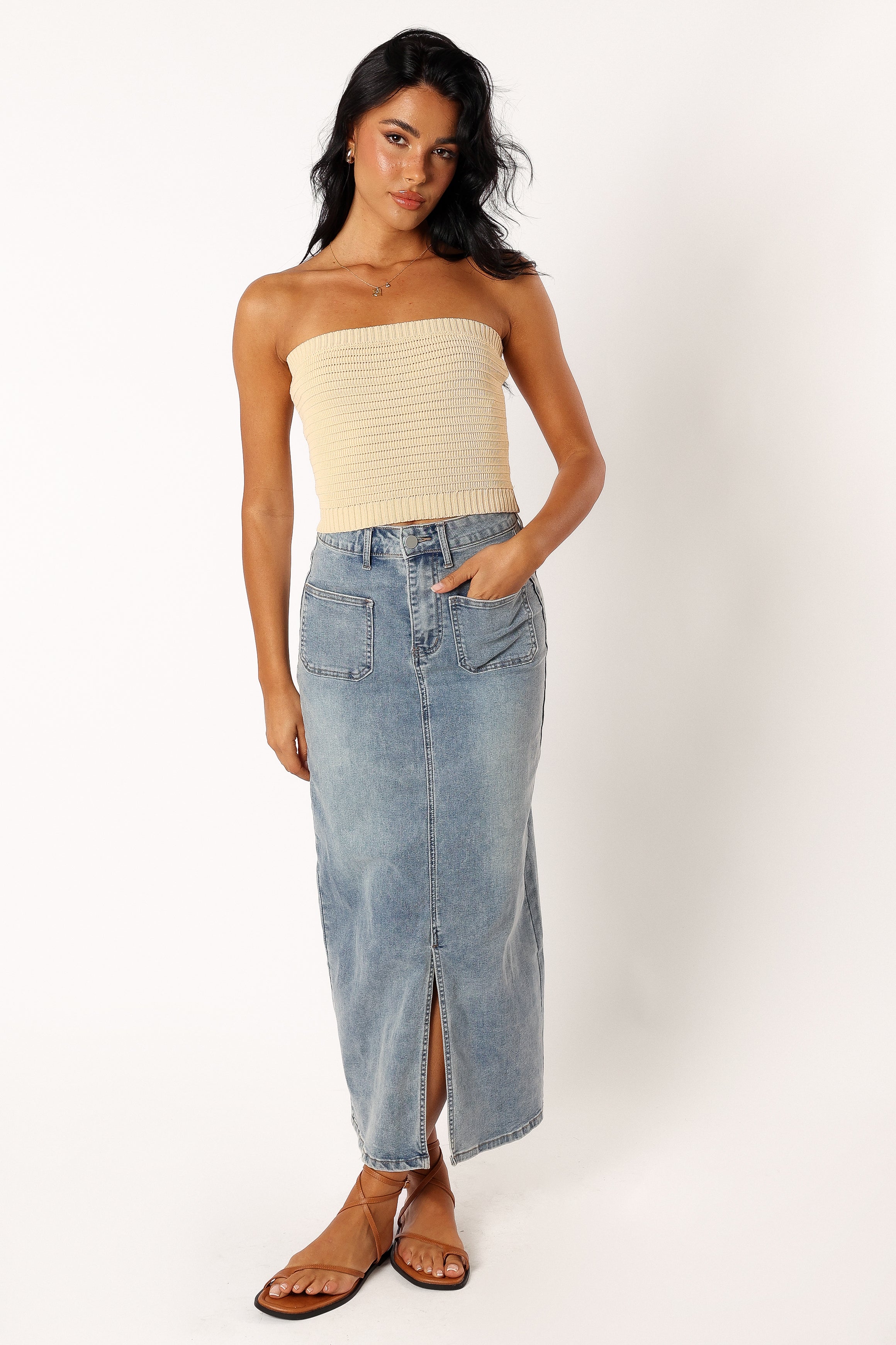 Petal and Pup USA TOPS Zia Strapless Knit Top - Lemon